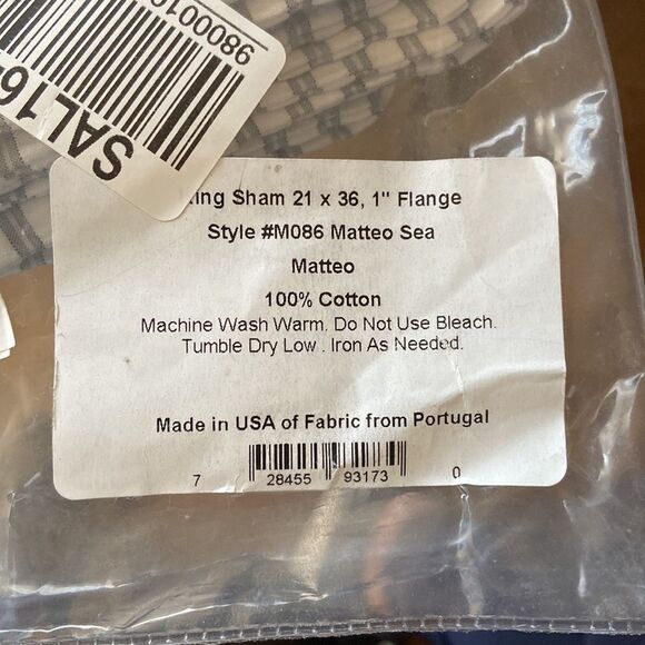 MATOUK Matteo king 21in X 36 in King Sham MATOUK - Picture 4 of 5